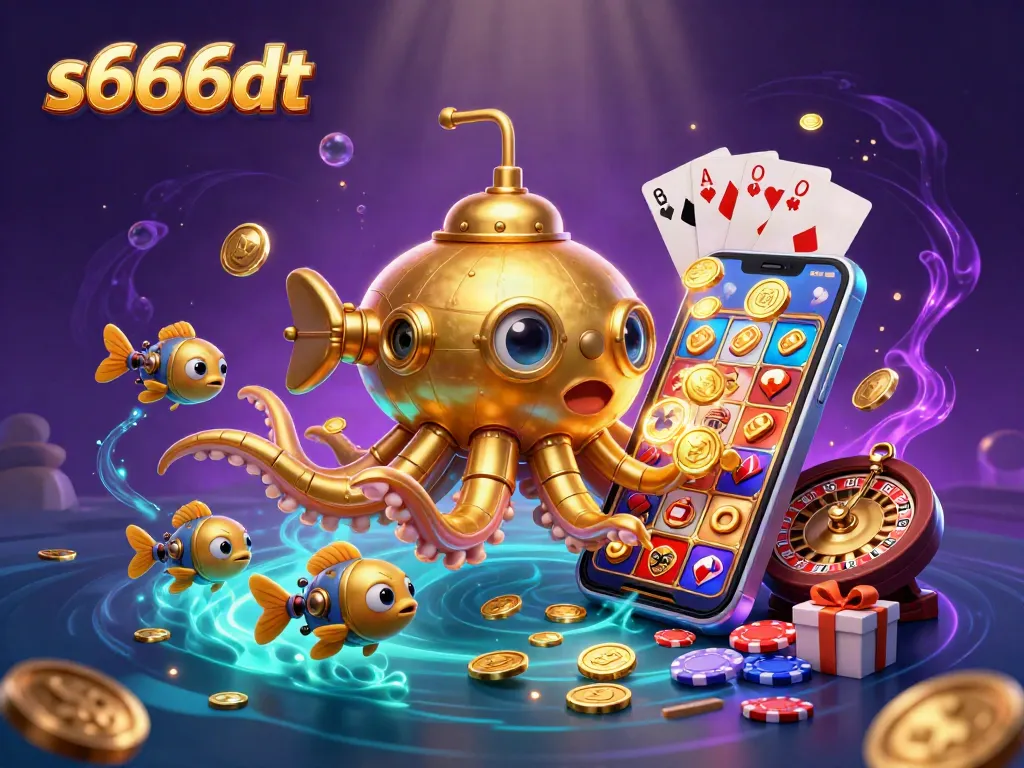 Experience s666dt with a vibrant 3D underwater casino adventure featuring a golden kraken and dynamic slot game.
