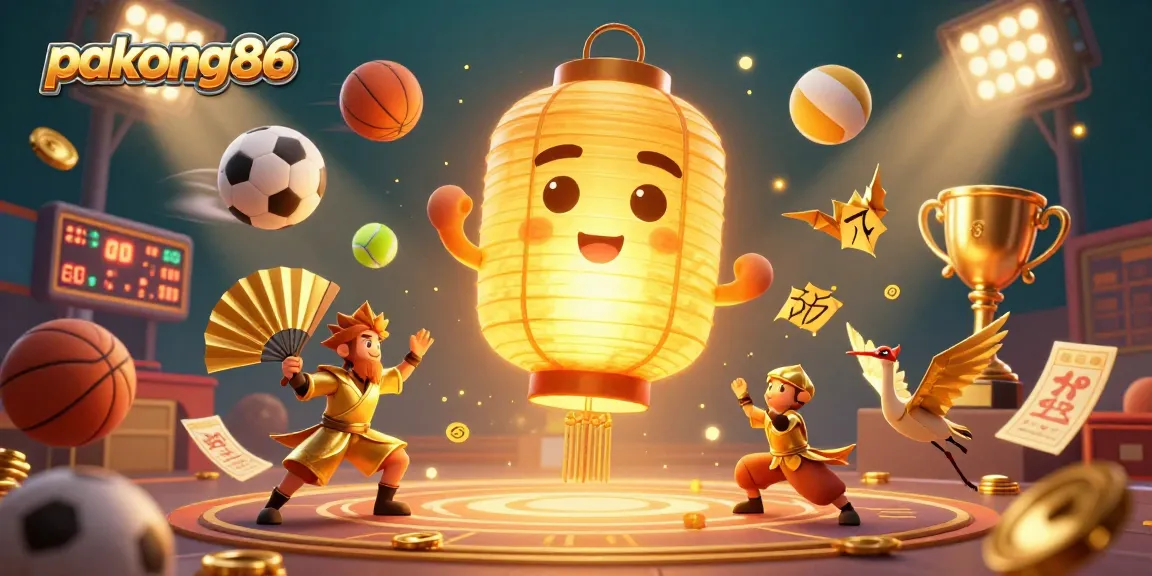 Experience the dynamic action of pakong86 as vibrant spirits and golden sports elements illuminate the casino scene.
