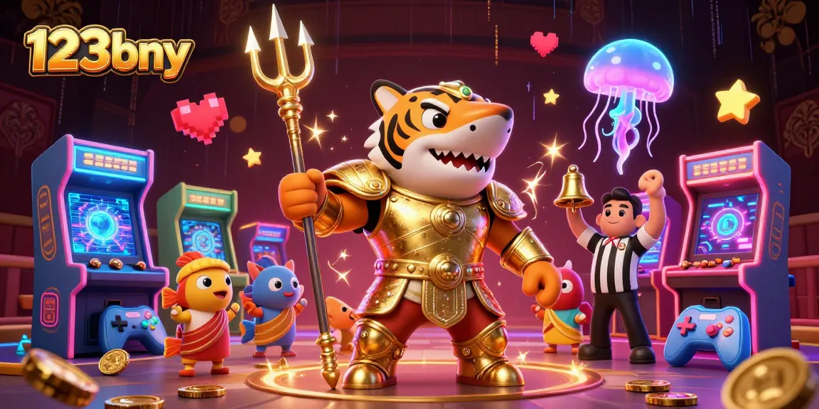 Experience thrilling gameplay at 123bny with vibrant illustrations of exciting casino action.