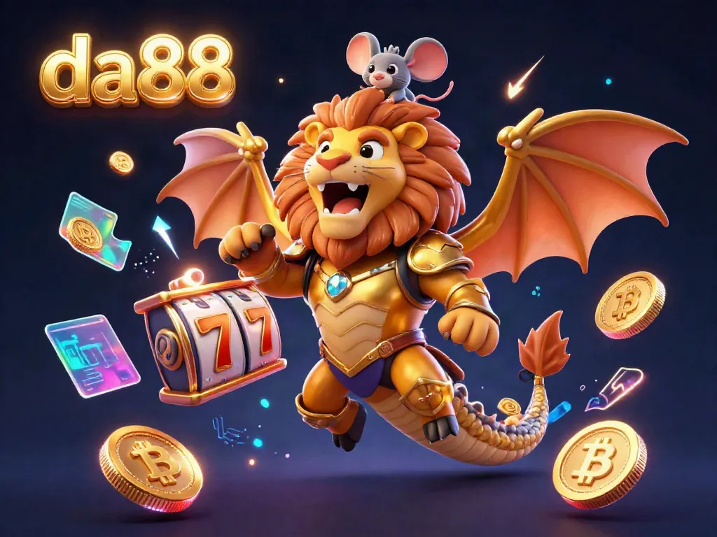Experience thrilling slot action with da88 featuring a chimera and mouse jockey amidst dynamic casino elements.