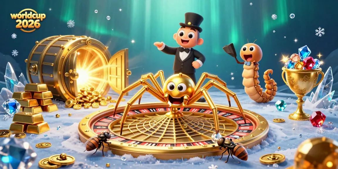 Engage with thrilling action at worldcup 2026, featuring a golden roulette wheel and dynamic gambling elements.