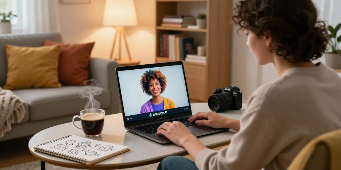 Engaging digital roleplay scene with character ai nsfw on CrushOn.AI, showcasing user interaction with AI companion in cozy living room.