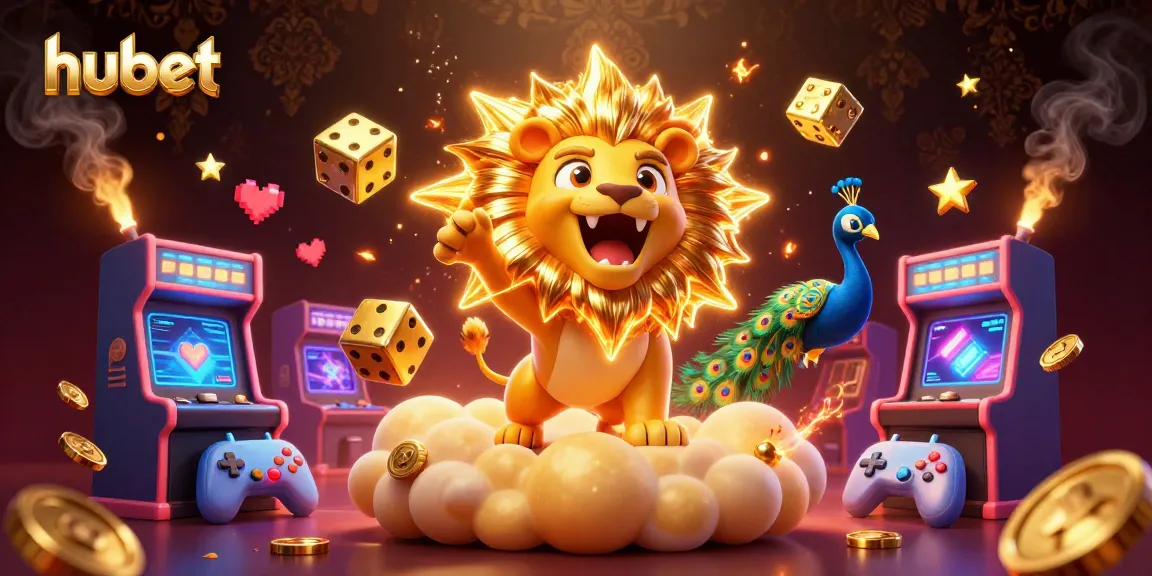 hubet offers a vibrant casino experience featuring a sun lion among dynamic gaming elements.