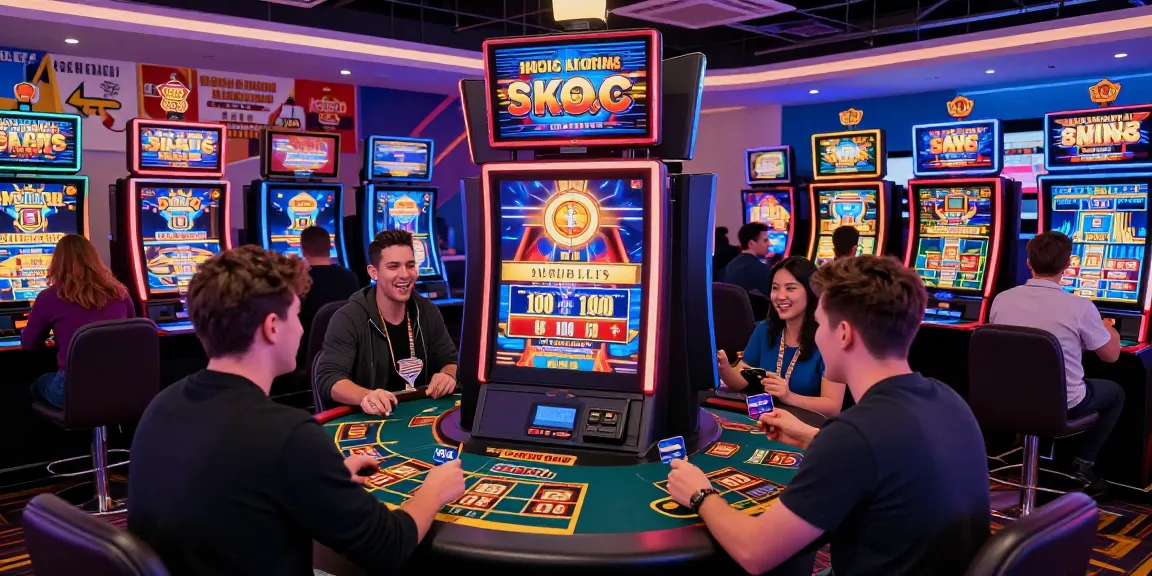 Exciting scene at https://troyuk.co.uk showcasing players enjoying credit card casinos with vibrant slots and live games.