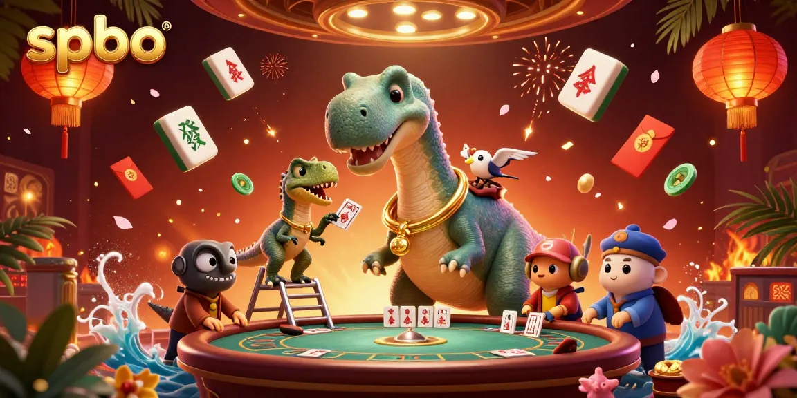 Engage with high-stakes action at spbo featuring playful characters in a vibrant casino scene.