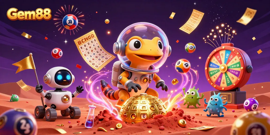 Engage in thrilling Gem88 gaming experiences in a vibrant cosmic casino adventure.