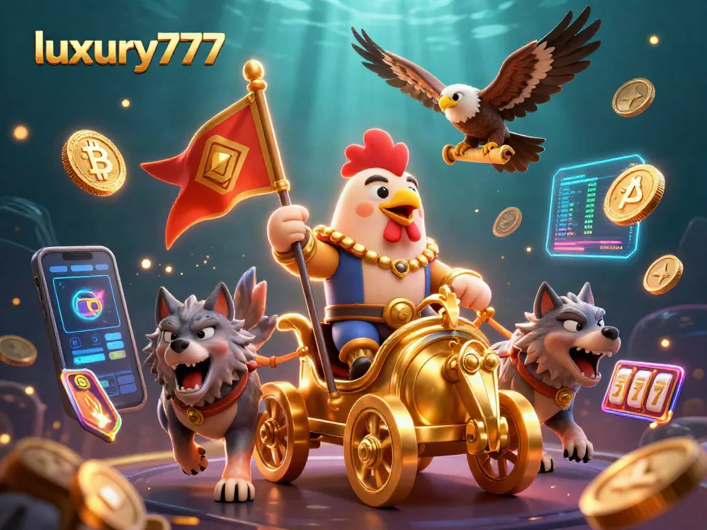 Engage with luxury777 slots featuring a dynamic scene of a rooster warlord and mythical elements.
