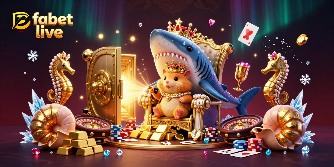 Experience the excitement of fabet live with a dynamic scene of a golden hamster king in a thrilling casino setting.