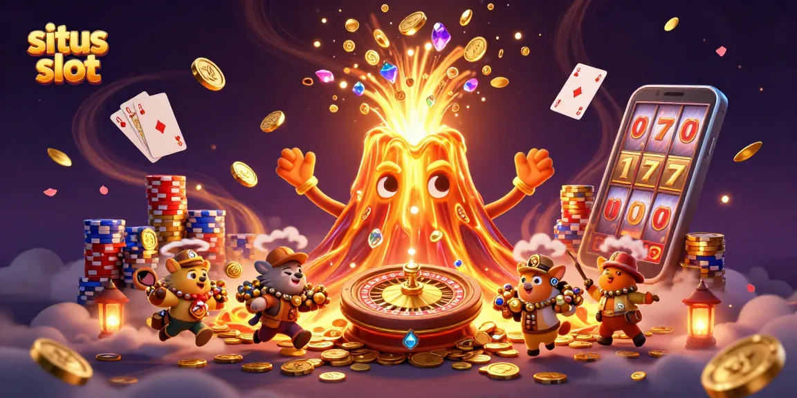 Permainan situs slot dengan simbol emas dan lava, memberikan pengalaman jackpot yang mengesankan.