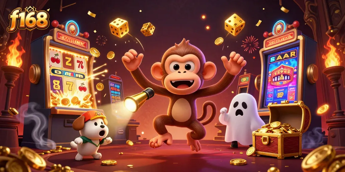 Engage in thrilling f168 excitement with a poltergeist monkey and ghost-hunter puppy in a casino