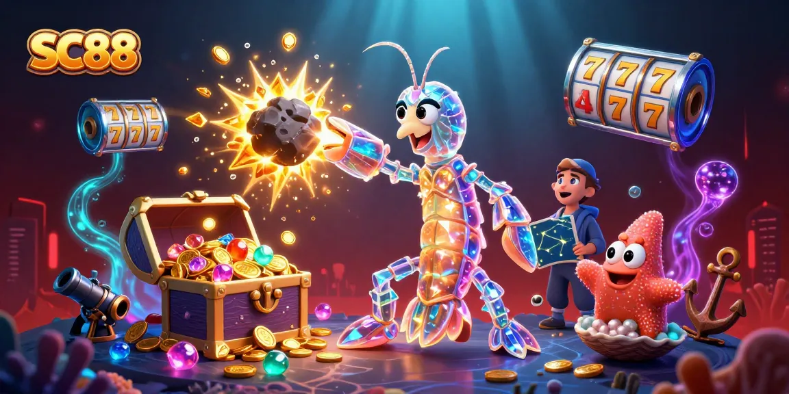 Engage with SC88's thrilling journey in this vibrant casino-themed 3D illustration