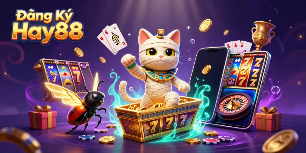 Experience thrilling adventures with Đăng Ký Hay88 in a vibrant casino scene featuring amazing games and luck!
