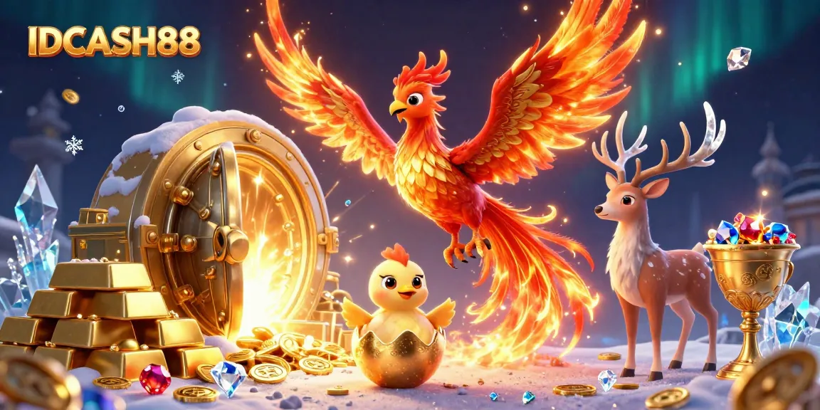 Experience the thrill of winning with IDCASH88, illustrated with vibrant characters and stunning casino elements.