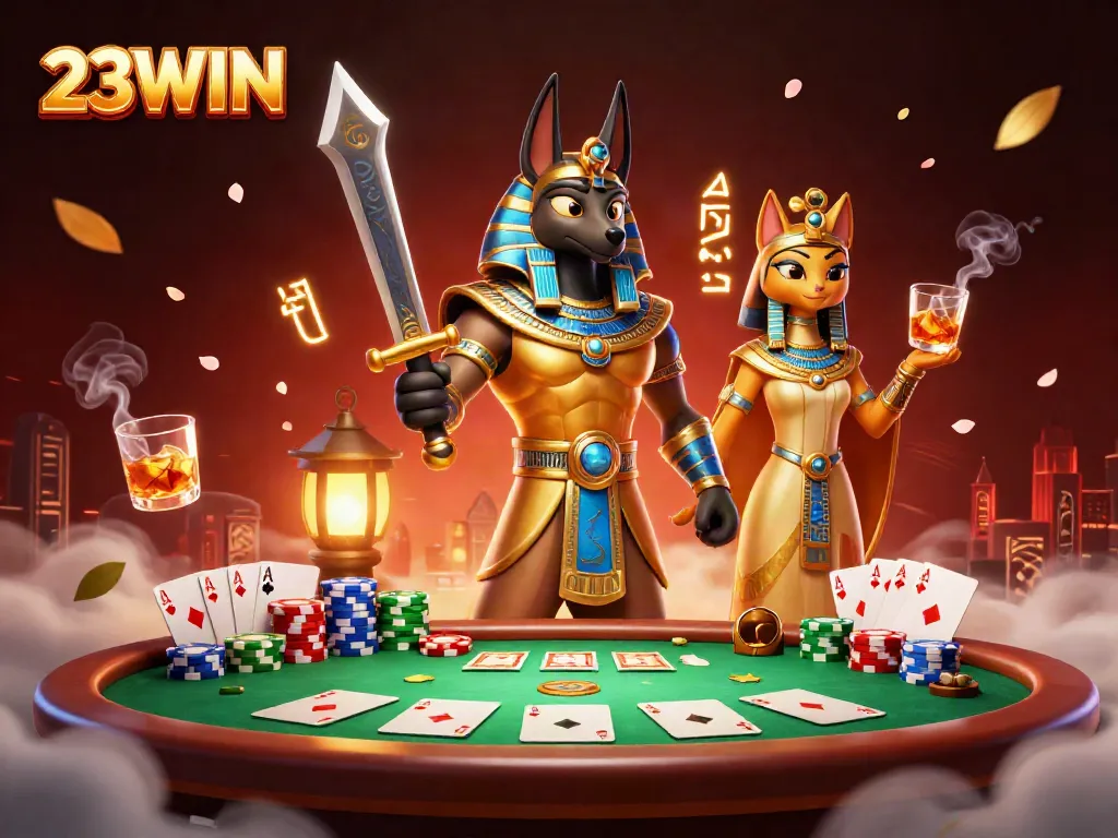 Experience 23WIN as powerful Egyptian deities bring excitement to poker, capturing the thrill of gaming.