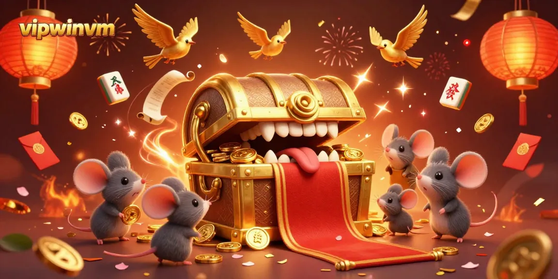 Engage in thrilling gameplay at vipwinvm with rich gold treasure visuals and dynamic gambling elements.