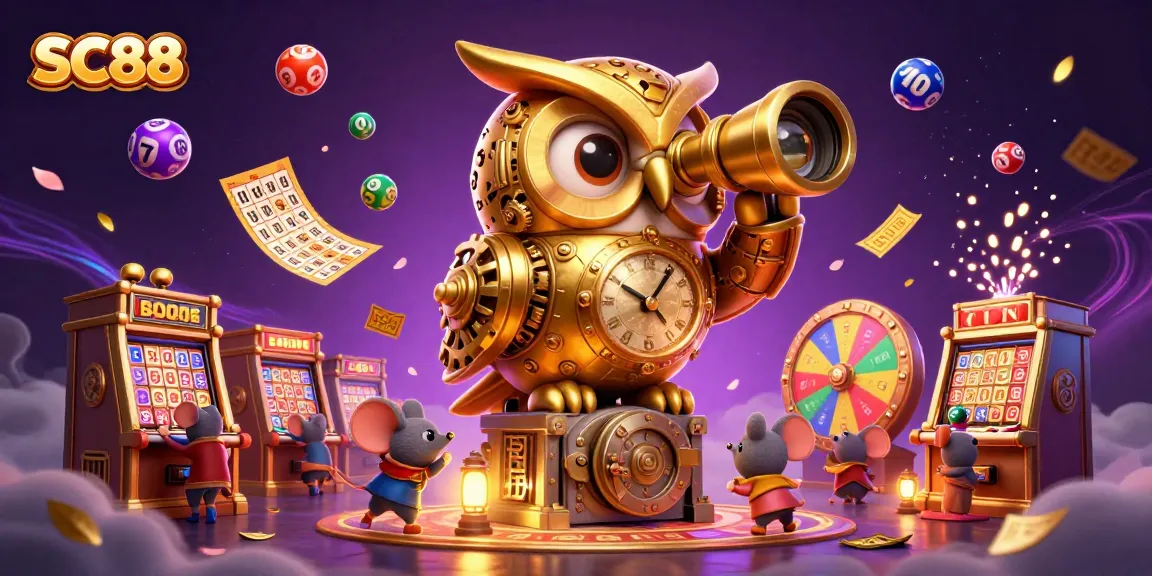 Experience SC88 excitement with lively casino elements and animated characters in a vibrant scene.