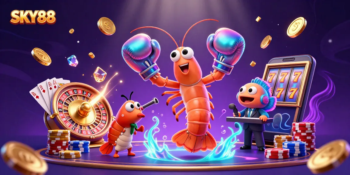 Experience thrilling gameplay with SKY88 as colorful characters and casino elements unite to create a vibrant scene.