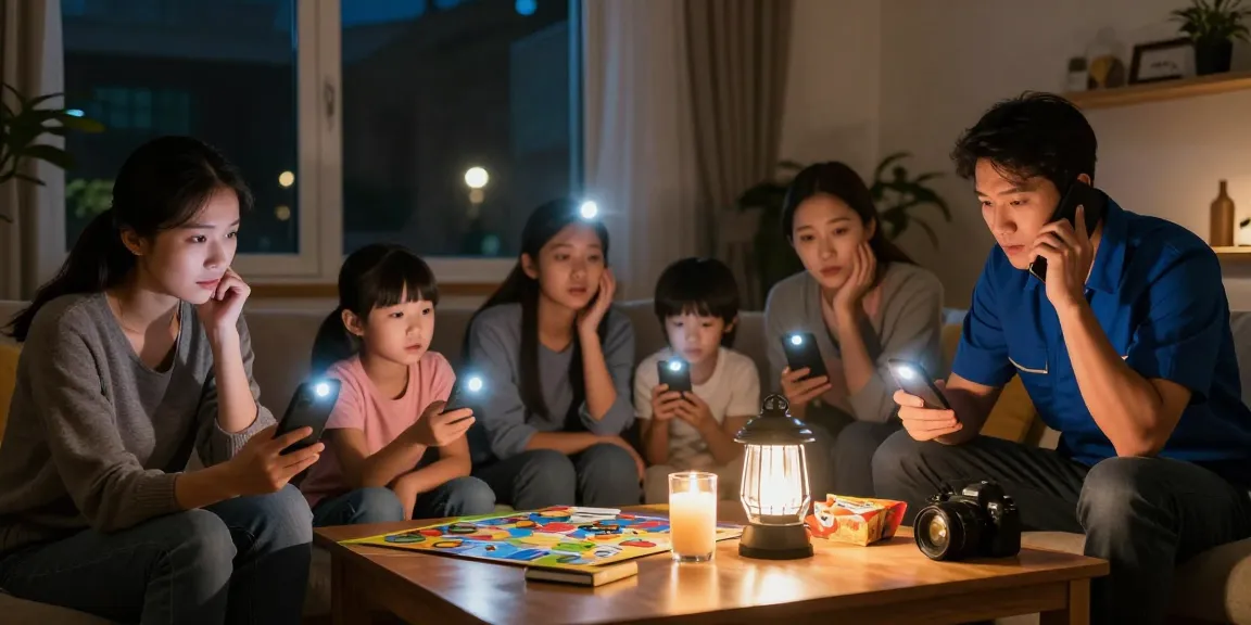 Concerned family discussing emergency electrical services during sudden power outage