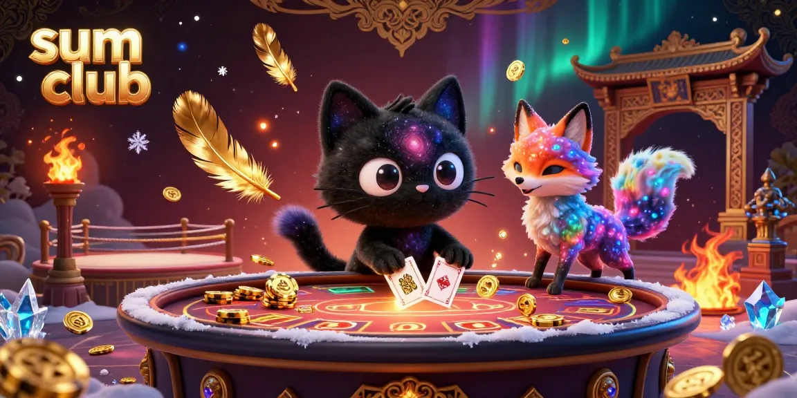 Experience the thrill of the sum club with a cosmic casino scene featuring captivating characters and dynamic gaming elements.