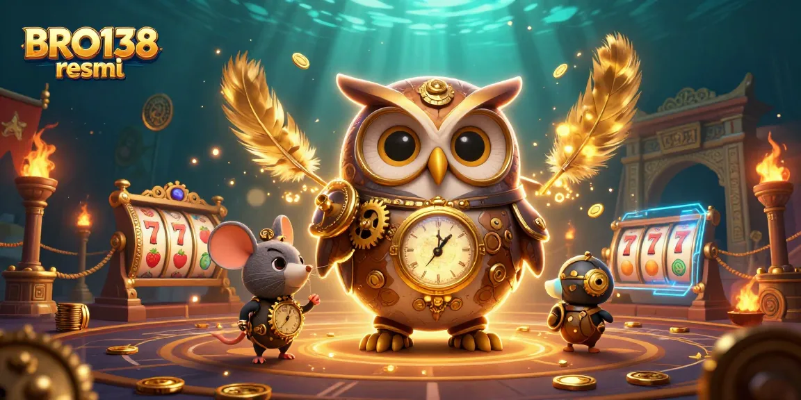 Win big with exciting slot games at BRO138 resmi, featuring thrilling 3D cartoon characters amidst vibrant casino elements.