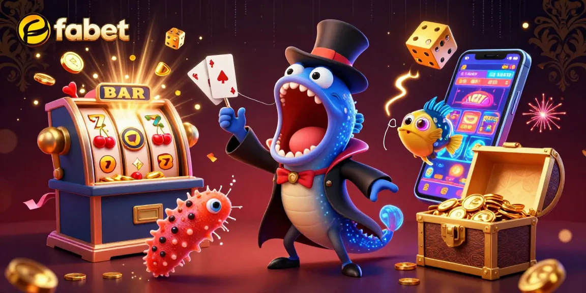 Experience thrilling gameplay with fabet's vibrant 3D casino illustration full of excitement and winning potential.