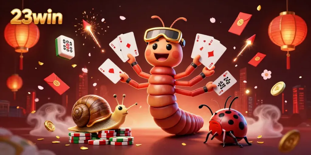 Experience exciting gaming with the diverse 23win characters in a vibrant casino environment.