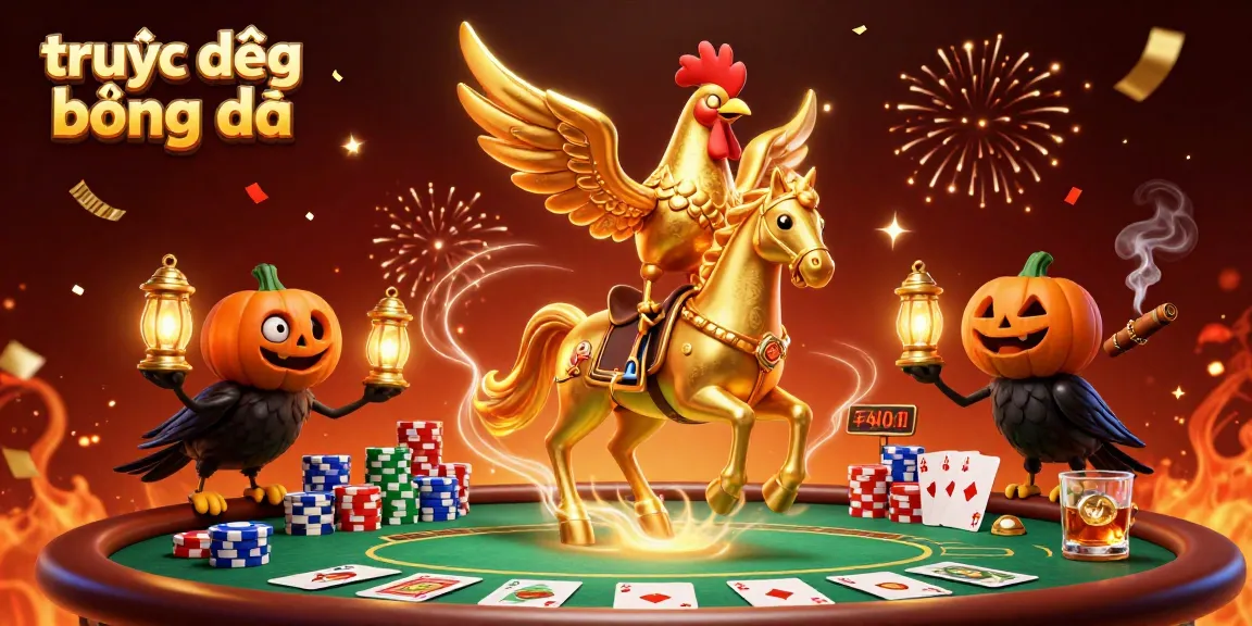 Experience trực tiếp bóng đá with the golden rooster championing a vibrant casino atmosphere