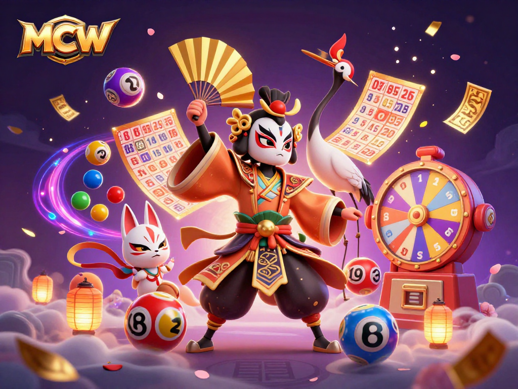 Experience thrilling wins at MCW with vibrant lottery elements and captivating characters.