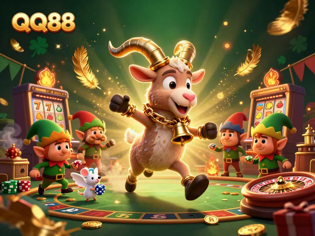 Experience thrilling gaming at QQ88 with an exciting casino atmosphere, lively characters, and vibrant designs.