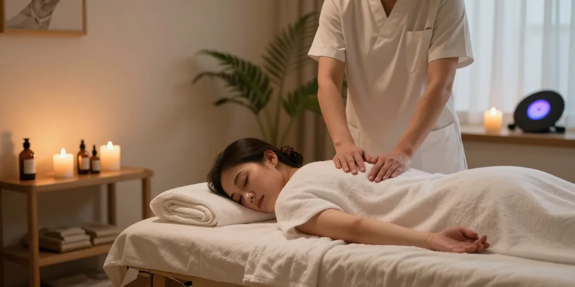 Swedish massage setup with soothing ambiance in a therapy room