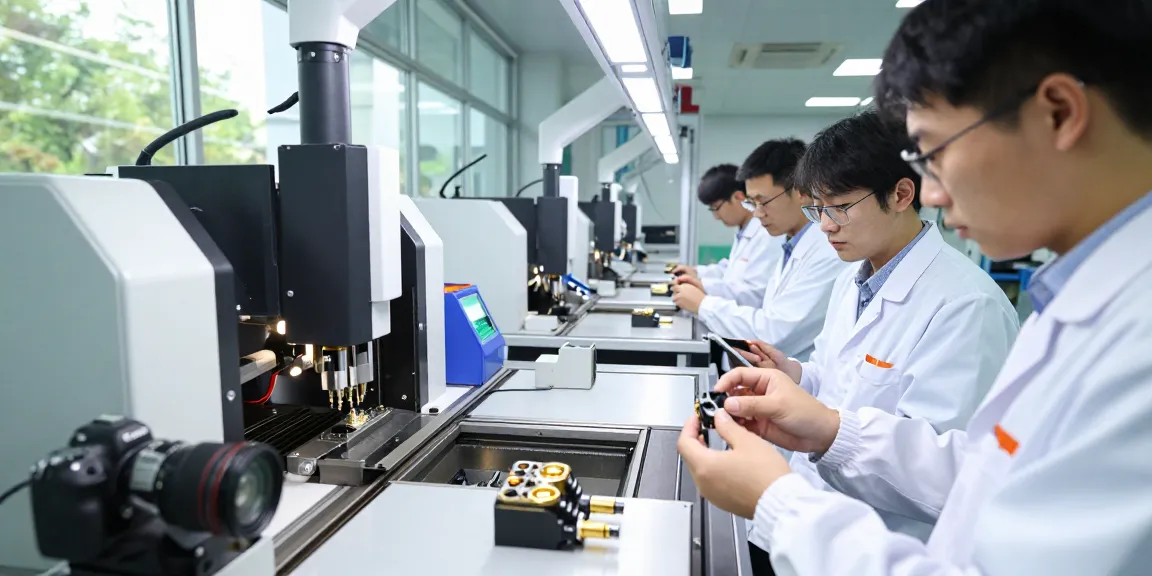 High-tech automotive connector manufacturing showcasing precision engineering and quality control.