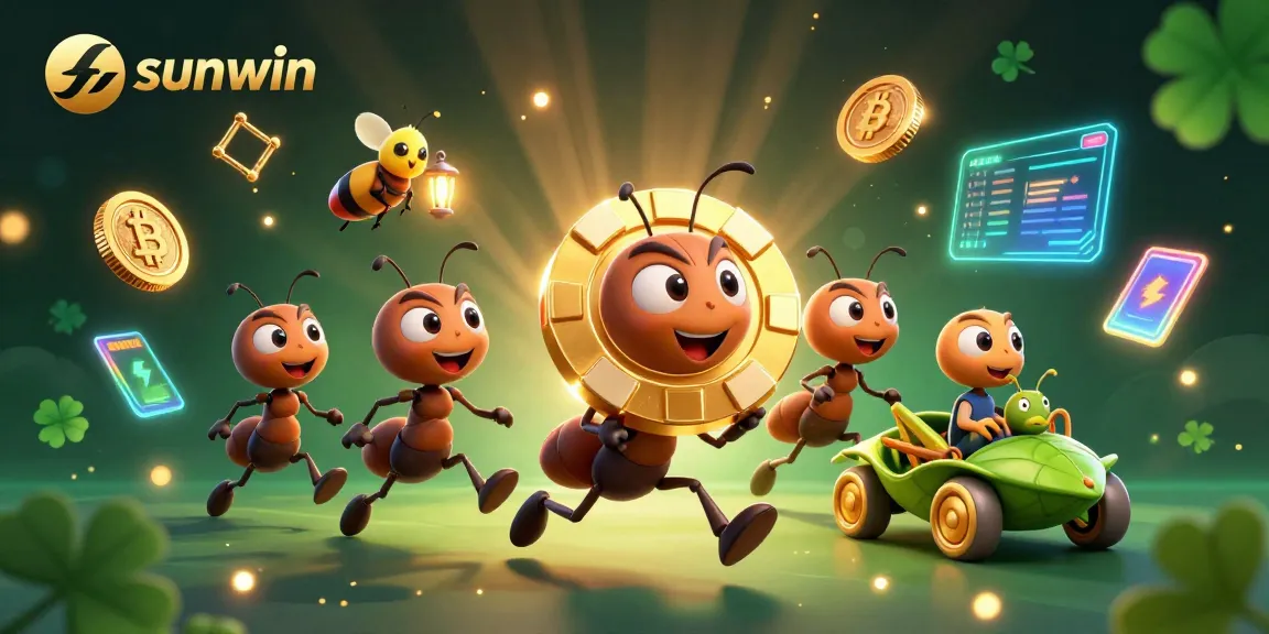 Experience sunwin excitement as cartoon ants pull off a heist with a giant poker chip.