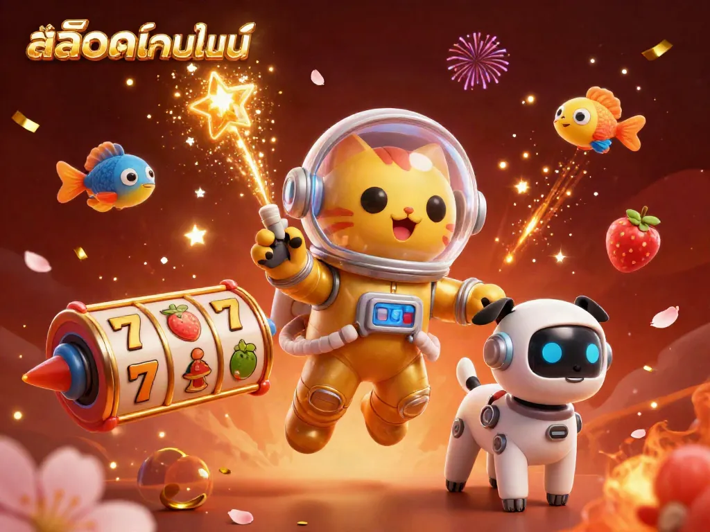 Engage with สล็อตออนไลน์ through immersive slot gameplay featuring colorful 3D characters and dynamic digital effects.