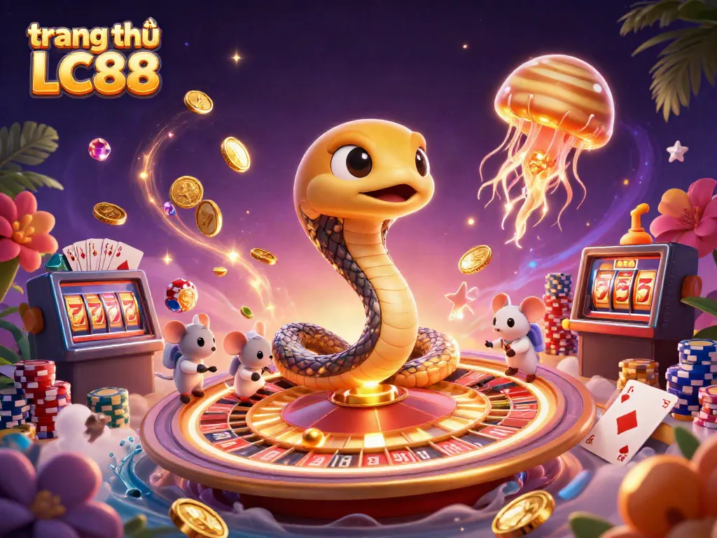 Engage with the exciting world of trang chủ LC88, featuring a vibrant 3D illustration of a cosmic roulette game.