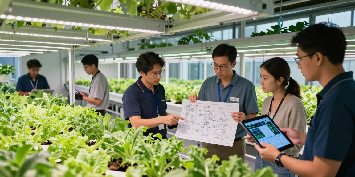 Collaboration in a modern grow room featuring CIKA4D's innovative indoor agriculture solutions.