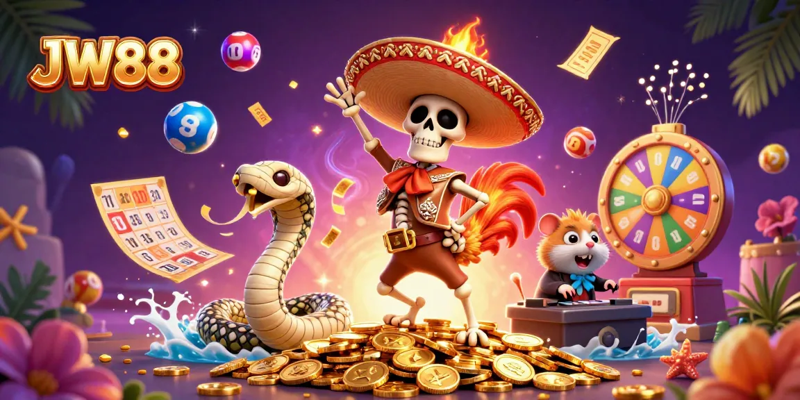 Experience the thrilling rewards at JW88 with our vibrant casino scene showcasing exciting games and winnings.