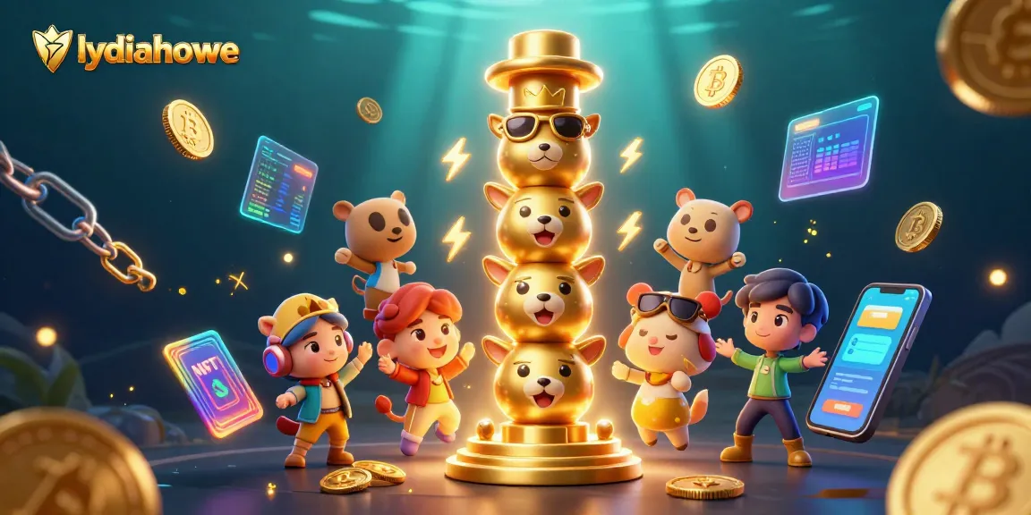 Lydiahowe highlights exciting gambling gameplay with a totem pole and attractive cryptocurrency elements.