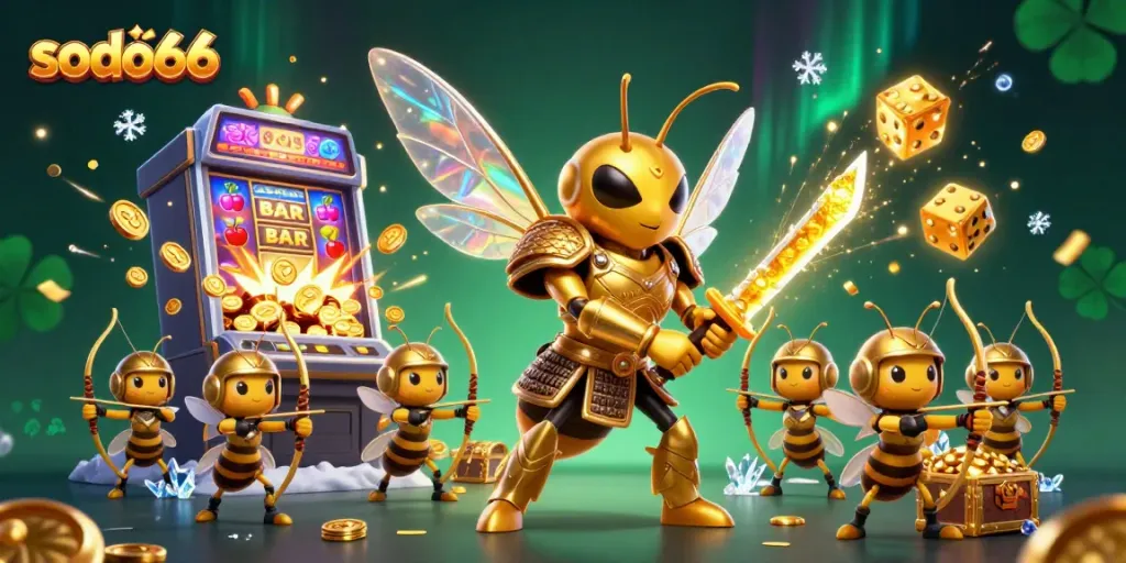 Experience exciting gameplay with sodo66 in this vibrant scene of a jackpot celebration with dynamic characters.