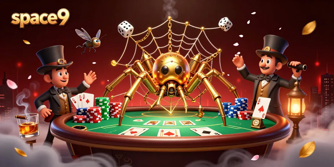 Spin the reels at Space9 Casino with this vibrant, steampunk-themed illustration.