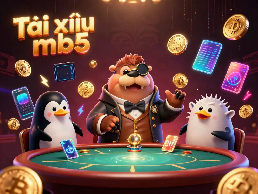 Experience thrilling gameplay in Tài xỉu mb5 with a jolly walrus at an underwater poker table.