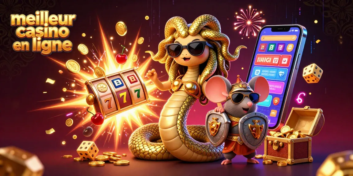 Découvrez l'excitation au meilleur casino en ligne avec une scène vibrante d'une Méduse 3D et des jeux de casino.