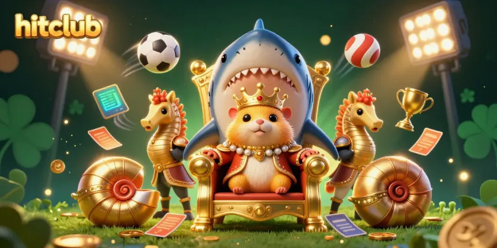 Experience the excitement of hitclub with a golden hamster king and dynamic gaming elements in an immersive scene.