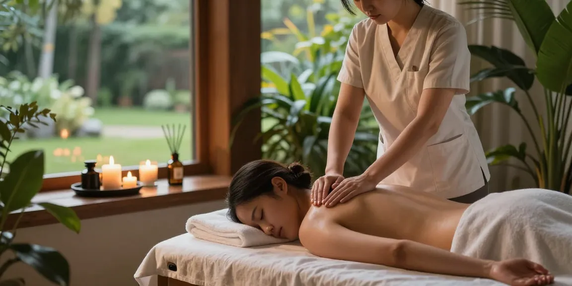 Relaxing 스웨디시 massage experience in a tranquil spa setting with soothing lighting and essential oils.