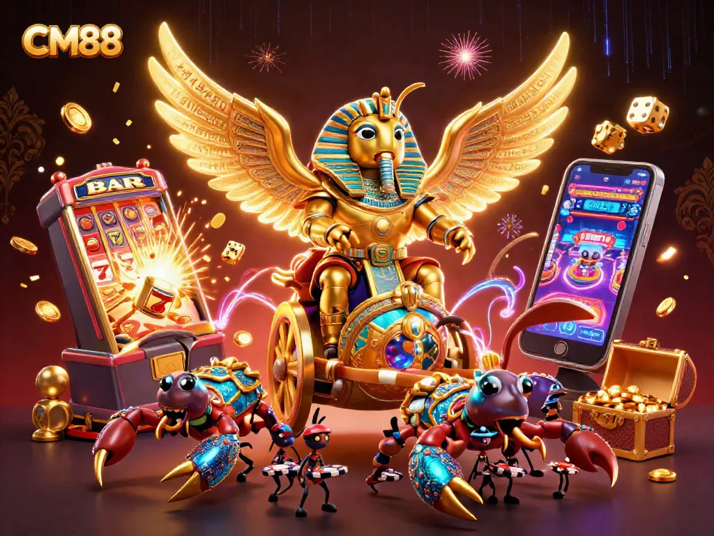 Experience thrilling wins at CM88 with a golden scarab beetle and casino extravagance.