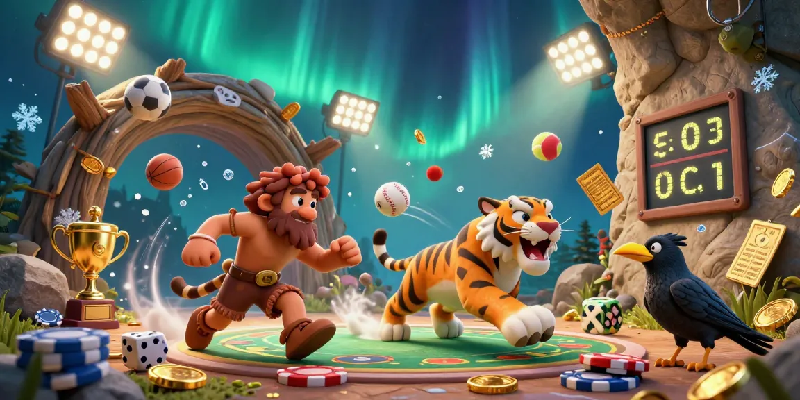 Engage in thrilling gameplay at rik88a with cartoon caveman and sabertooth in a dynamic prehistoric casino.