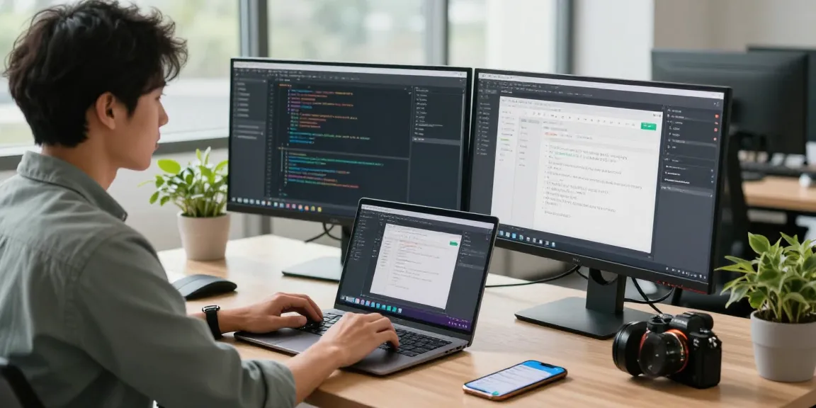 Experience Telegram中文 with a modern workspace highlighting coding, tech innovation, and collaboration.