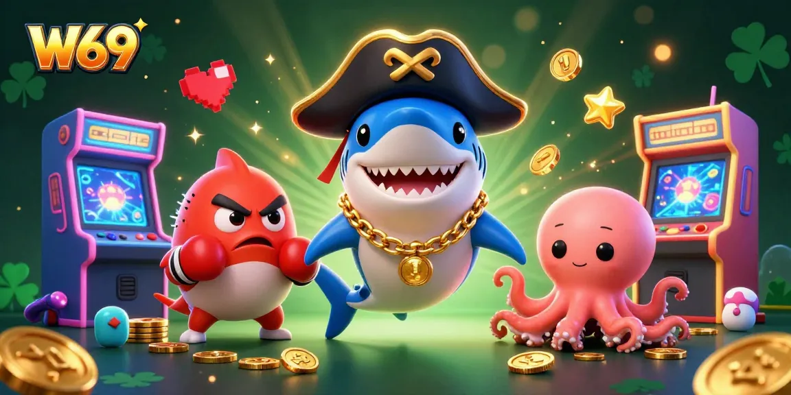 Experience the thrill of winning at W69 with dynamic gaming action and colorful casino elements.
