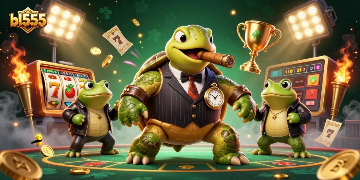 Experience the excitement of BL555 casino with a vibrant image of characters playing engaging slot games and lavish rewards.