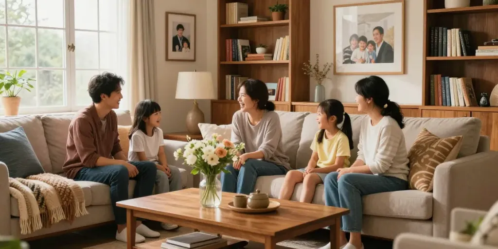 Cozy living room featuring family bonding moments in a Home The Spruce style.