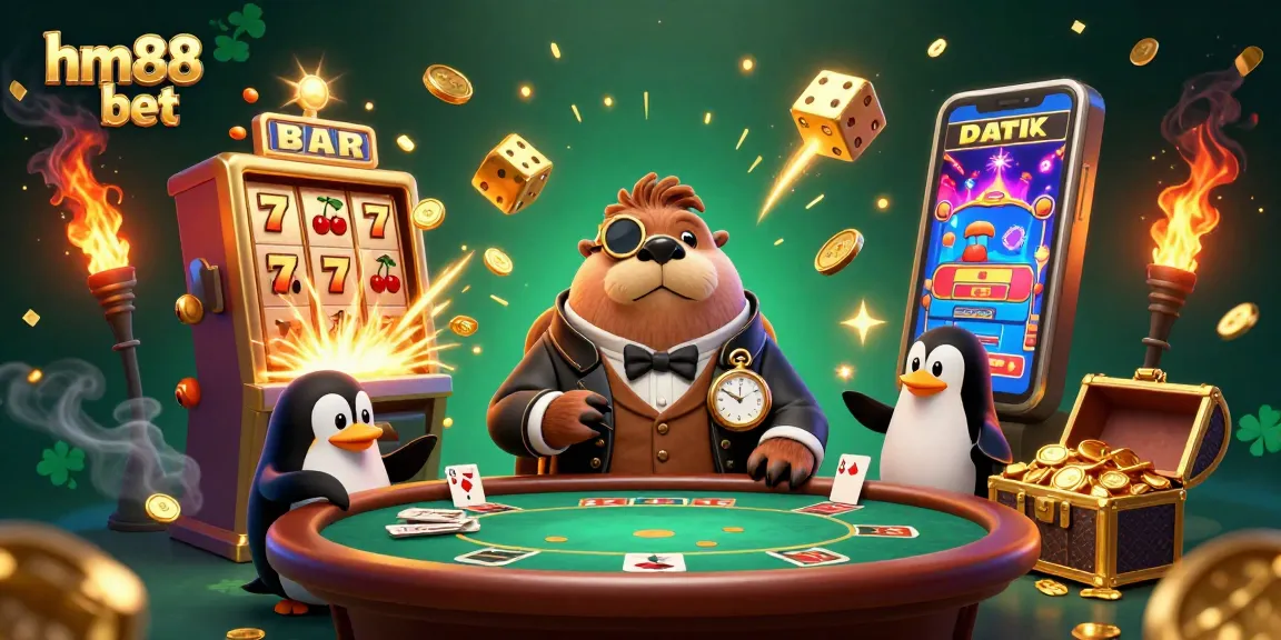 Experience the excitement of hm88 bet at an underwater poker table with unique characters and casino elements.